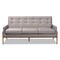 Baxton Studio Perris Mid-Century Light Grey Upholstered Walnut Finished Wood Sofa 160-10252 - alternate 2